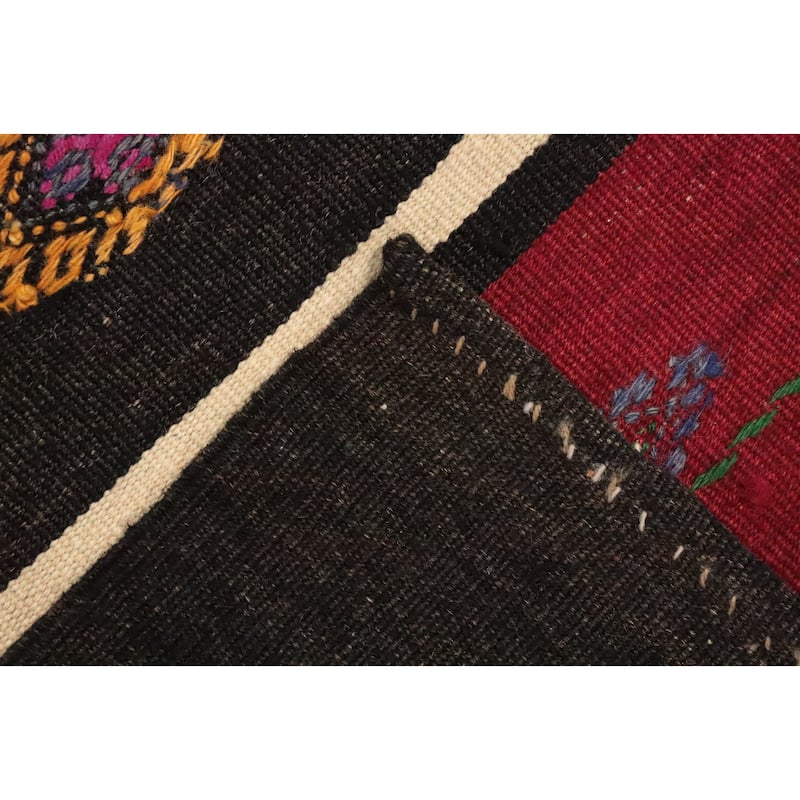 Hand Woven Oriental 100% Wool Carpet Southwestern Tribal Multi-Colored Kilim Area Rug - 9' 10'' X 6' 0''