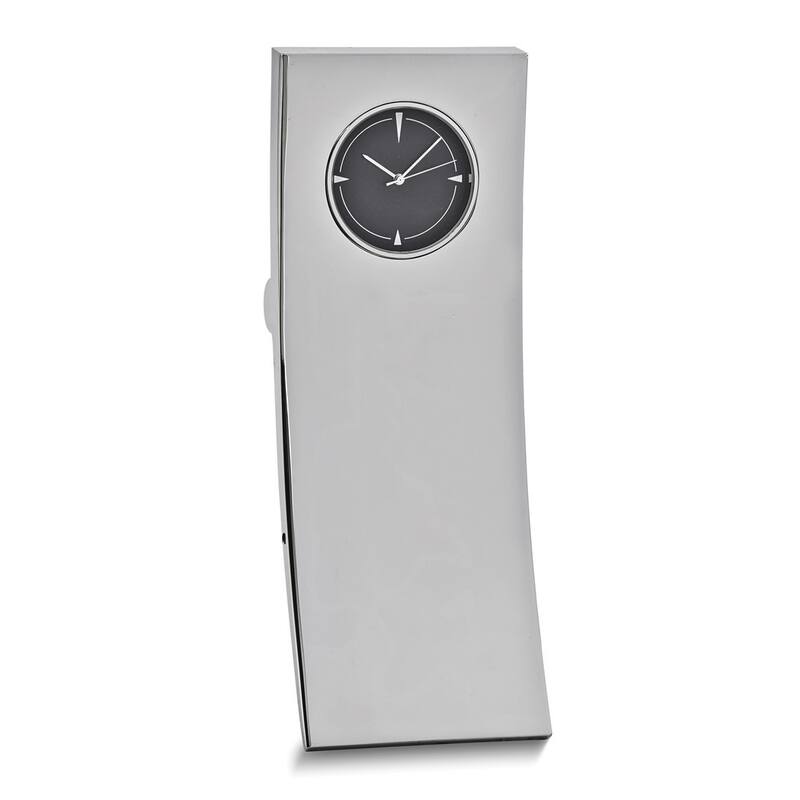 Curata SilverTone Curved Rectangle Desk Clock Bed Bath & Beyond