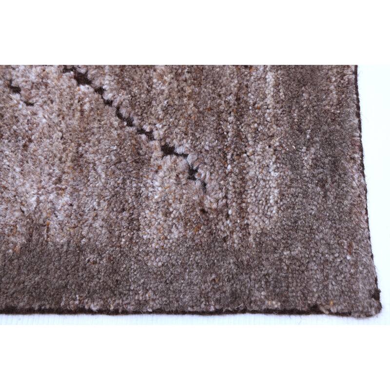 ECARPETGALLERY Hand-knotted Tangier Brown Wool Rug - 6'2 x 9'0