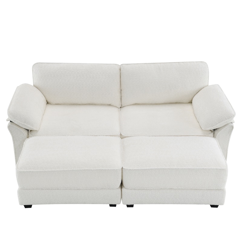 81'' Convertible 4-Seat Modular Sectional Sofa with Loveseat and Ottoman, Versatile Design for Living Room and Office