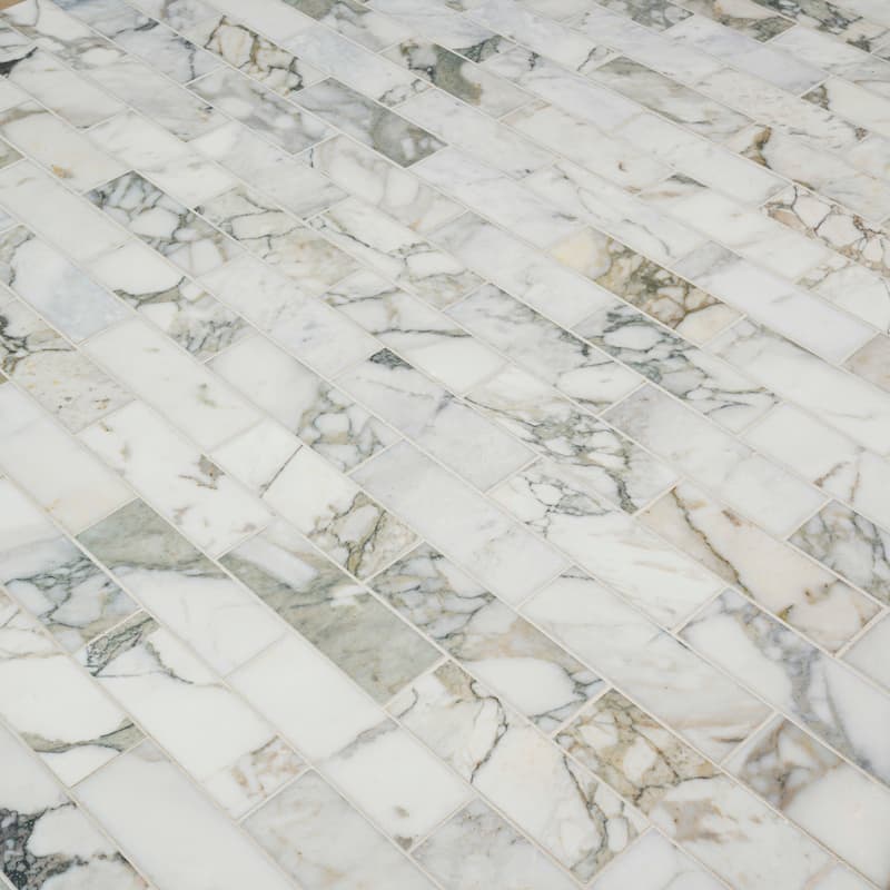 Ackland AKM-S-2X6SWH-CA 12" x 12" Marble Rectangle Floor and Wall Tile