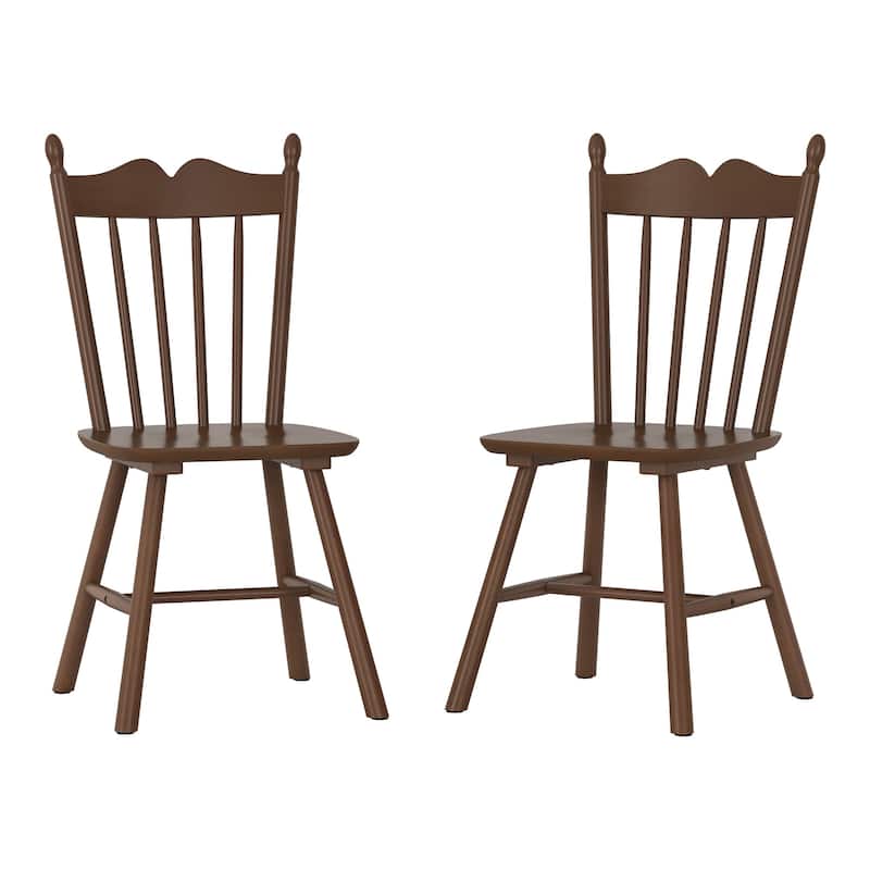 Solid Wood Dining Chairs Set of 2 - N/A