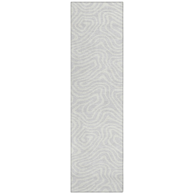 Machine Washable Indoor/ Outdoor Abstract Modern Chantille Rug