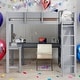 preview thumbnail 17 of 30, Full Size Loft Bed with Desk and Shelf, Space Saving Design Gray