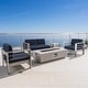 preview thumbnail 31 of 40, Cape Coral 5-piece Patio Fire Pit Chat Set by Christopher Knight Home