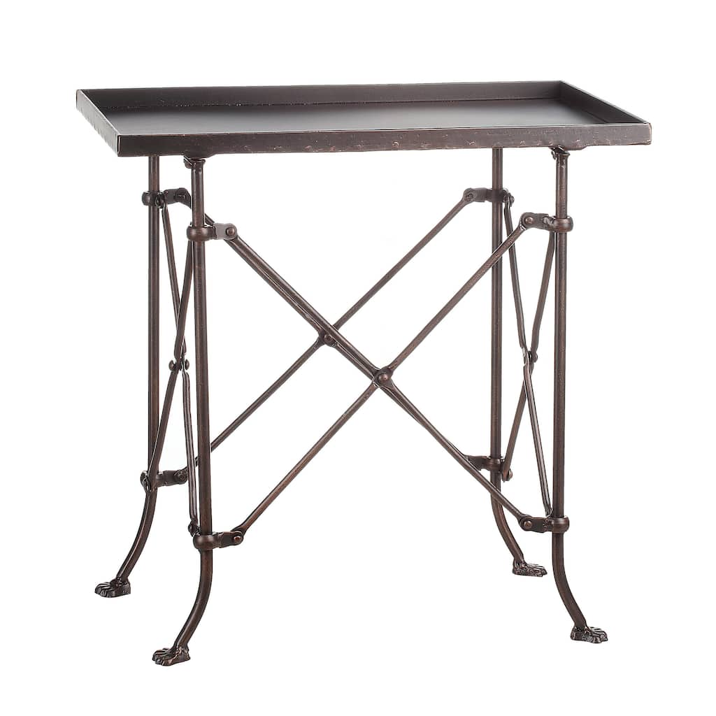 Rectangular Metal Side Table with Unique Claw Sole Feet