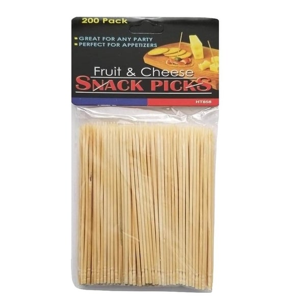 3.75" Natural Wood Party Snack Appetizer Skewer Picks - Great for Fruit and Cheese. Opens flyout.