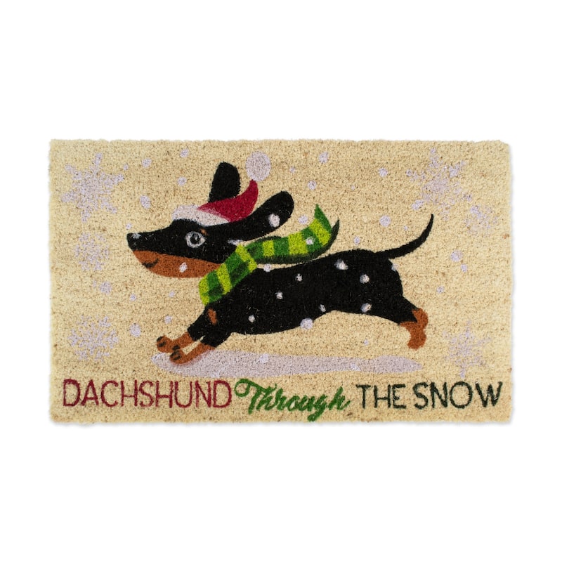 DII Seasonal Coir Doormat - Dashund Through The Snow