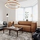 preview thumbnail 9 of 7, Aurora Modern Brown Blended Leather Sofa - 89.8"W x 38.2"D x 27.2"H