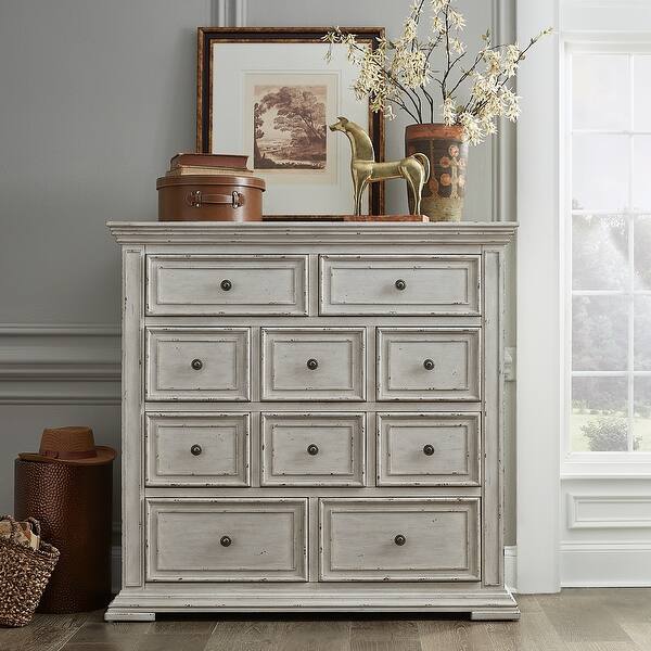 slide 2 of 12, Big Valley Whitestone Distressed 10 Drawer Chesser 10-drawer