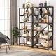 preview thumbnail 2 of 36, 71" Industrial Bookshelf, 6 Tier Rustic Brown Wood Etagere Bookcase, Open Book Shelves