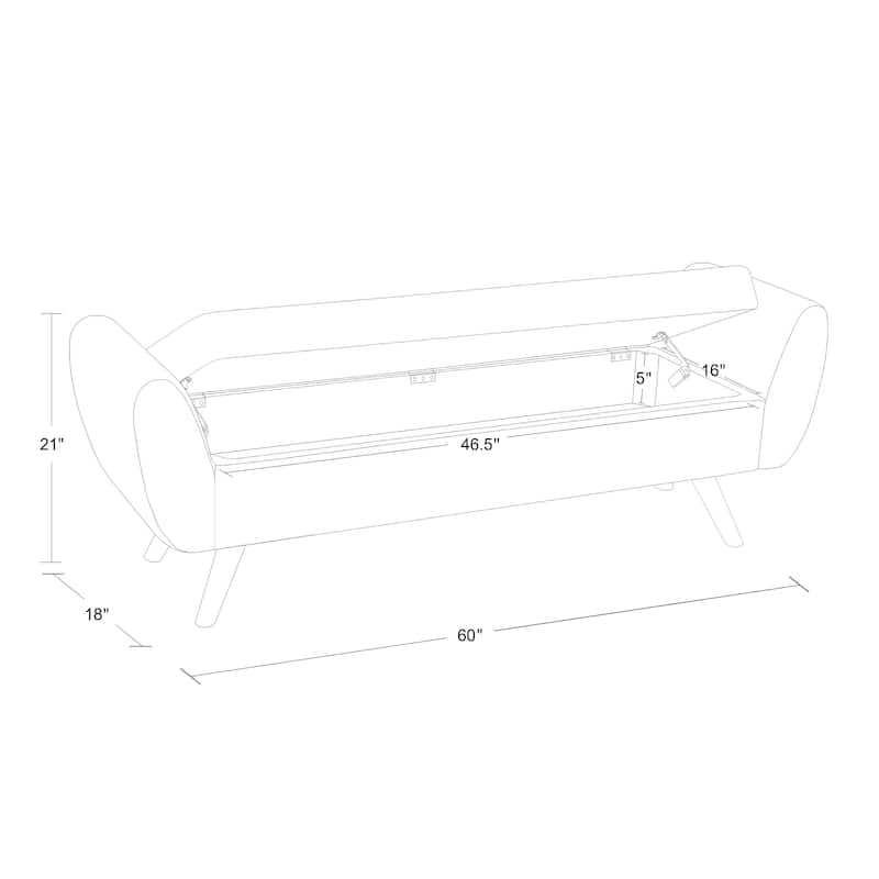 HomePop Modern Sherpa Storage Bench with Wood Legs