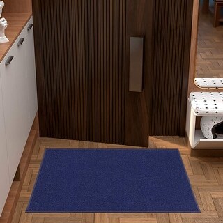 Ottomanson Ottomanson Ottohome Solid Non Slip Runner Area Rug 2 3 X 3 Navy Blue From Overstock Com Daily Mail