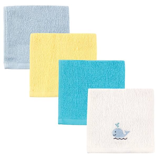 slide 1 of 1, Luvable Friends Baby Boy Super Soft Cotton Washcloths, Boy Whale - Boy Whale - One Size One Size - Boy Whale