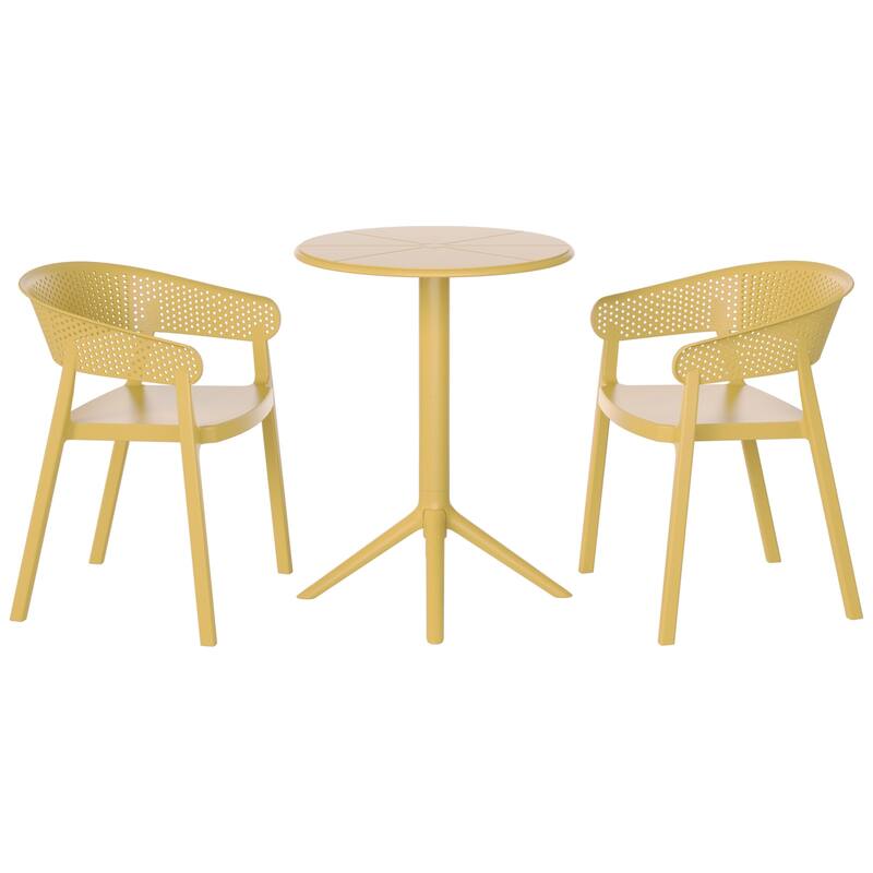 Frond and Form 2-Person Outdoor Round Dining Set - Yellow