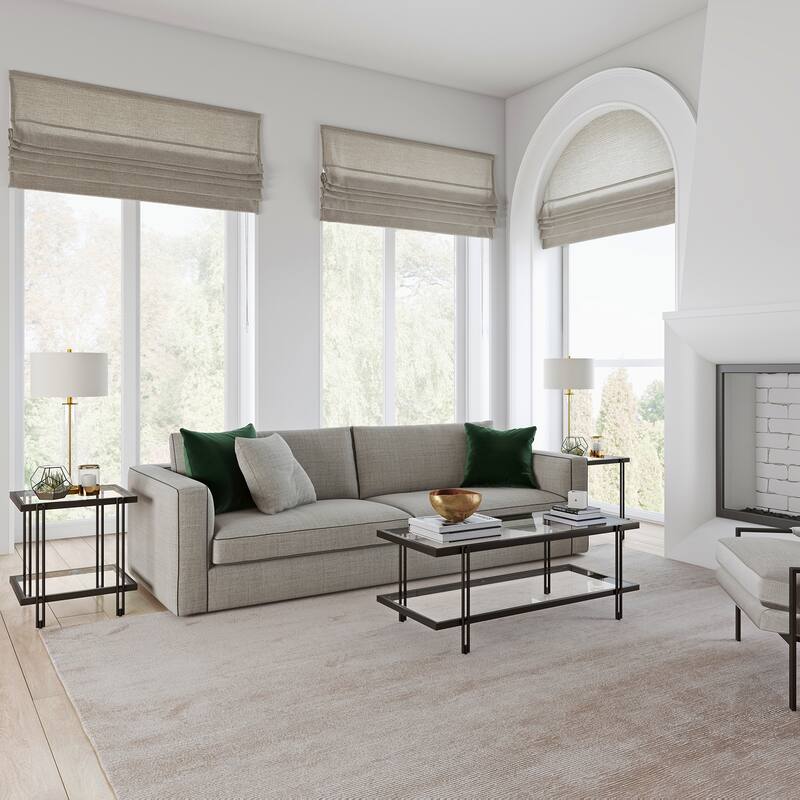 Inez Modern Steel and Glass Coffee Table