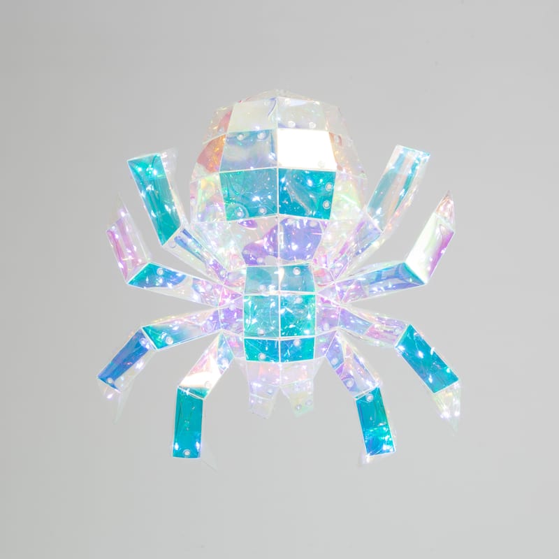 Spooky 13.78 Inch lighted Halloween Holographic Hanging Spider