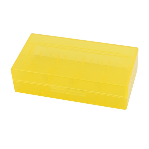 78mmx42mmx21mm Hard Plastic Battery Storage Case Holder Organizer Yellow