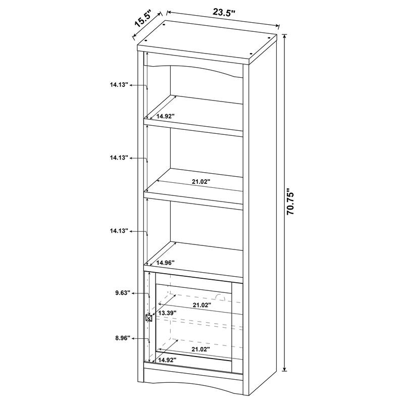 Laughlin 3-Shelf Engineered Wood Media Tower