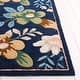 preview thumbnail 18 of 54, SAFAVIEH Hand-Tufted Blossom Kierston Modern & Contemporary Wool Rug 6' Square - Navy/Green - Square