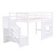 preview thumbnail 5 of 7, Twin Loft Bed with Storage Staircase & Window, White