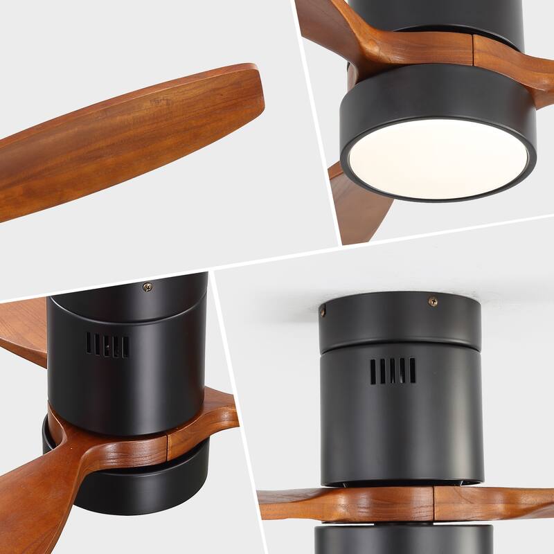 52 Inch Reversible Ceiling Fan Dimmable Light with Remote 6 Speed Silent DC Motor Memory Function