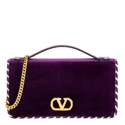 Valentino VLogo Mini Velvet Crossbody Bag