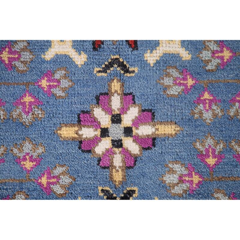 All-Over Blue Ziegler Oriental Area Rug Handmade Wool Carpet - 7'10" x 10'1"