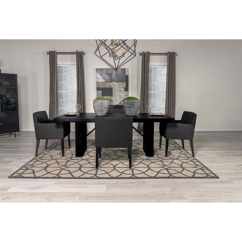 Catherine Black Rectangular Dining Table Set