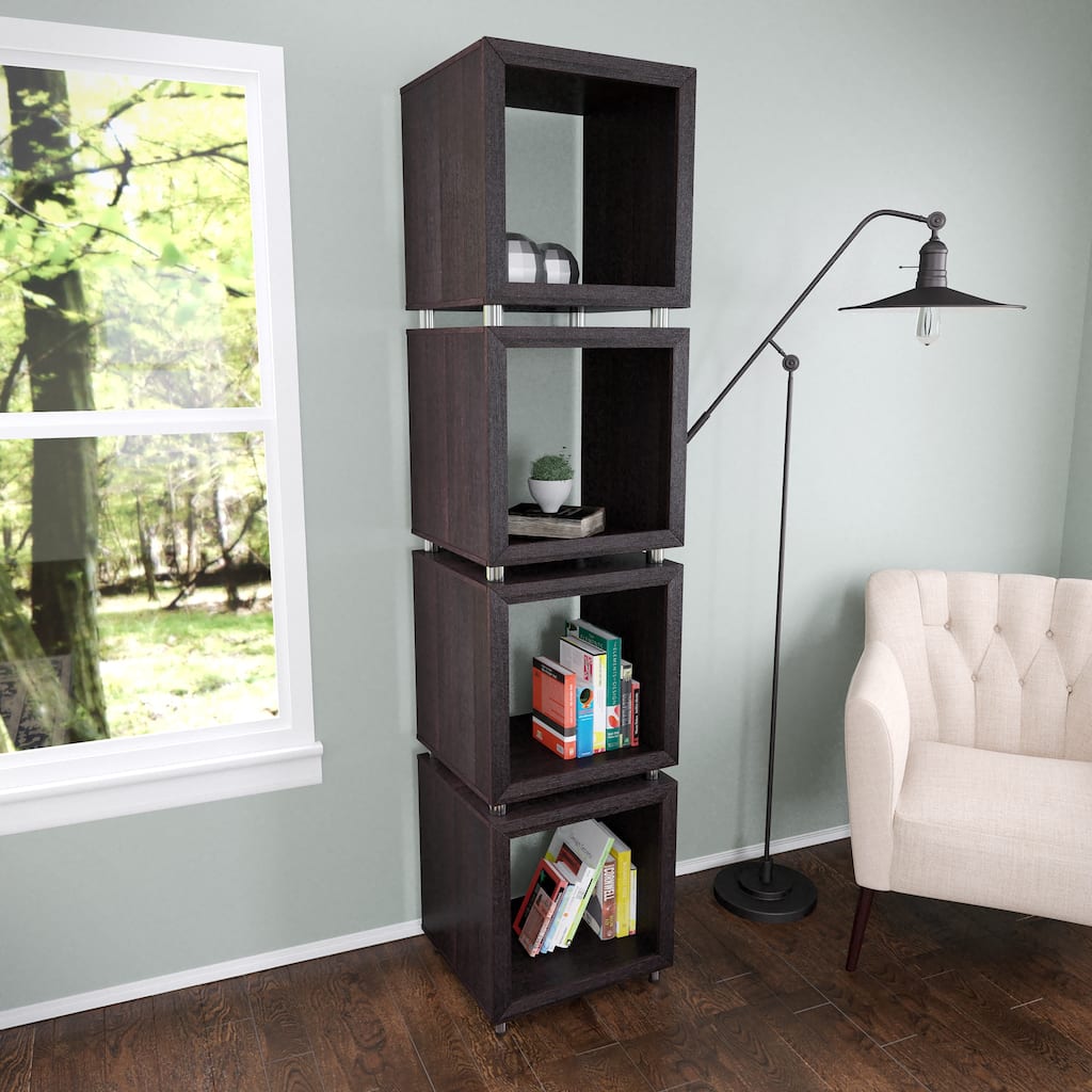 SEI Furniture Potter Transitional Brown Wood Bookshelf