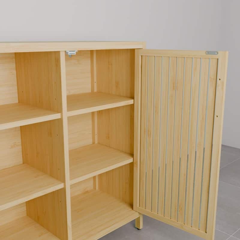 31" Large-Capacity Bamboo Single-Door Storage Shelves