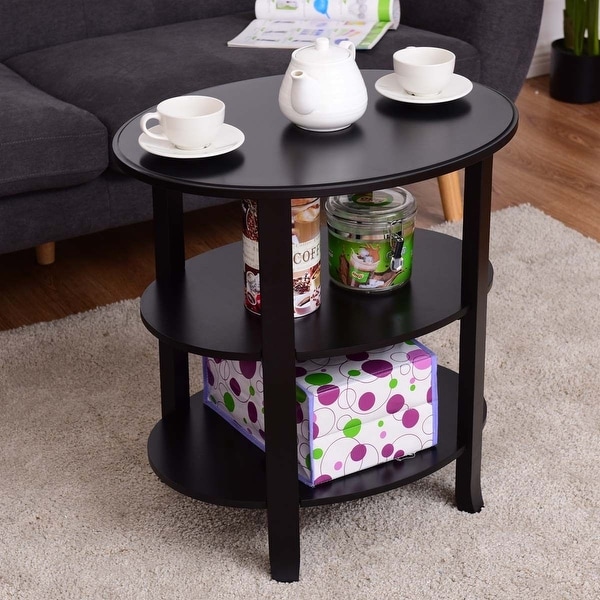 Shop Costway 3-Tier Oval End Table Accent Coffee Table ...