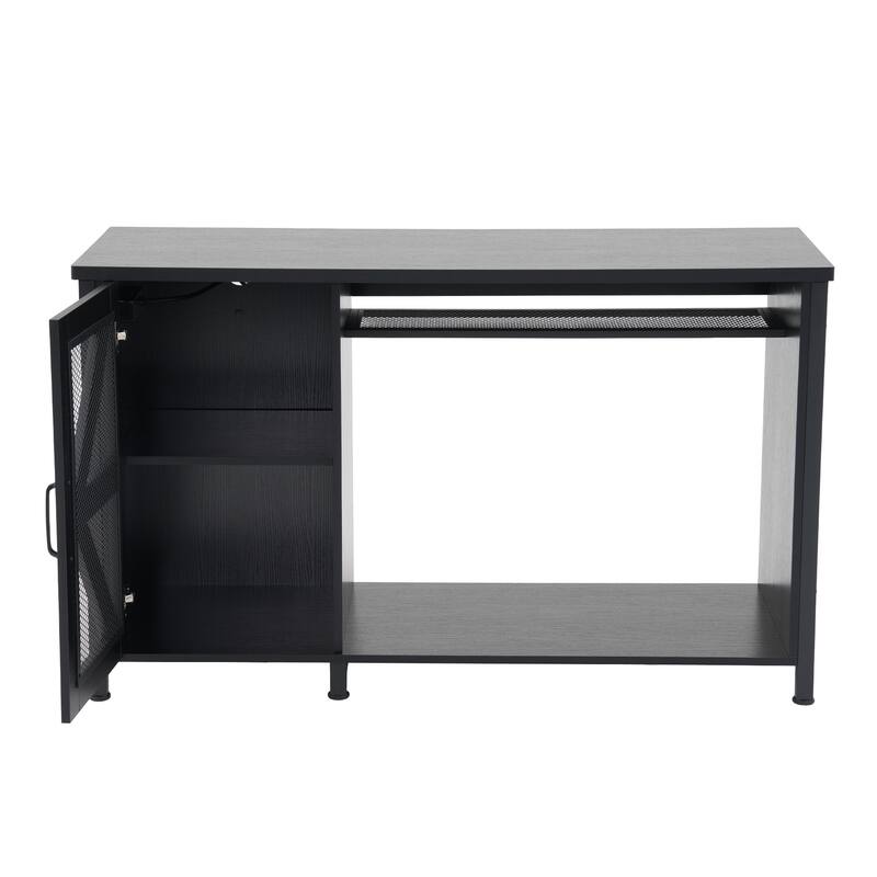 52 Inches Metal Fish Tank Stand With Electrical Outlet For Storage Of Fish Tank Accessories