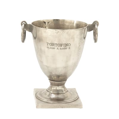 Aluminum Metal Champagne 2 Bottle Ice Bucket - Silver - Roche River Decor - 12"W x 16"L x 18"H