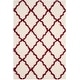 preview thumbnail 110 of 162, SAFAVIEH Dallas Shag Giusy Trellis 1.5-inch Thick Rug 4' x 6' - Ivory/Red - Rectangle