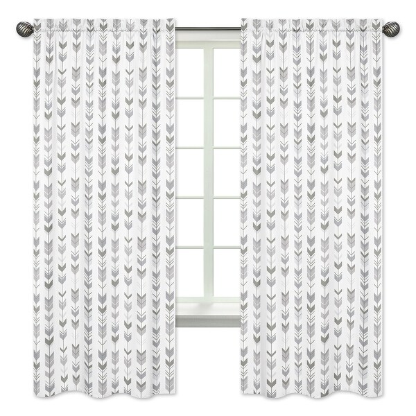 Sweet Jojo Designs 84 inch Window Curtain Panel Pair for the Grey