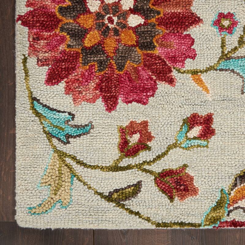Nourison Bahari Hand-Tufted Botanical Wool Area Rug