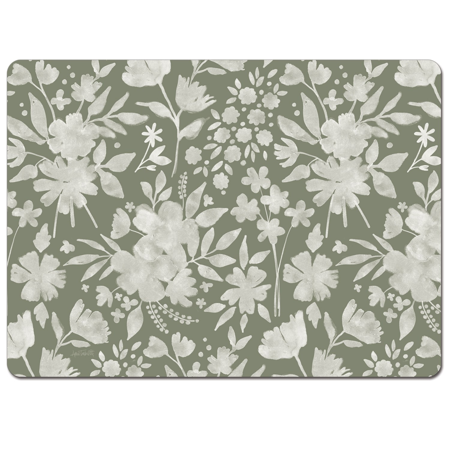 Full Bloom Hardboard Placemats with Protective Cork Backing 4 Pack Layered Construction Heat Tolerant and Easily Wipes Clean