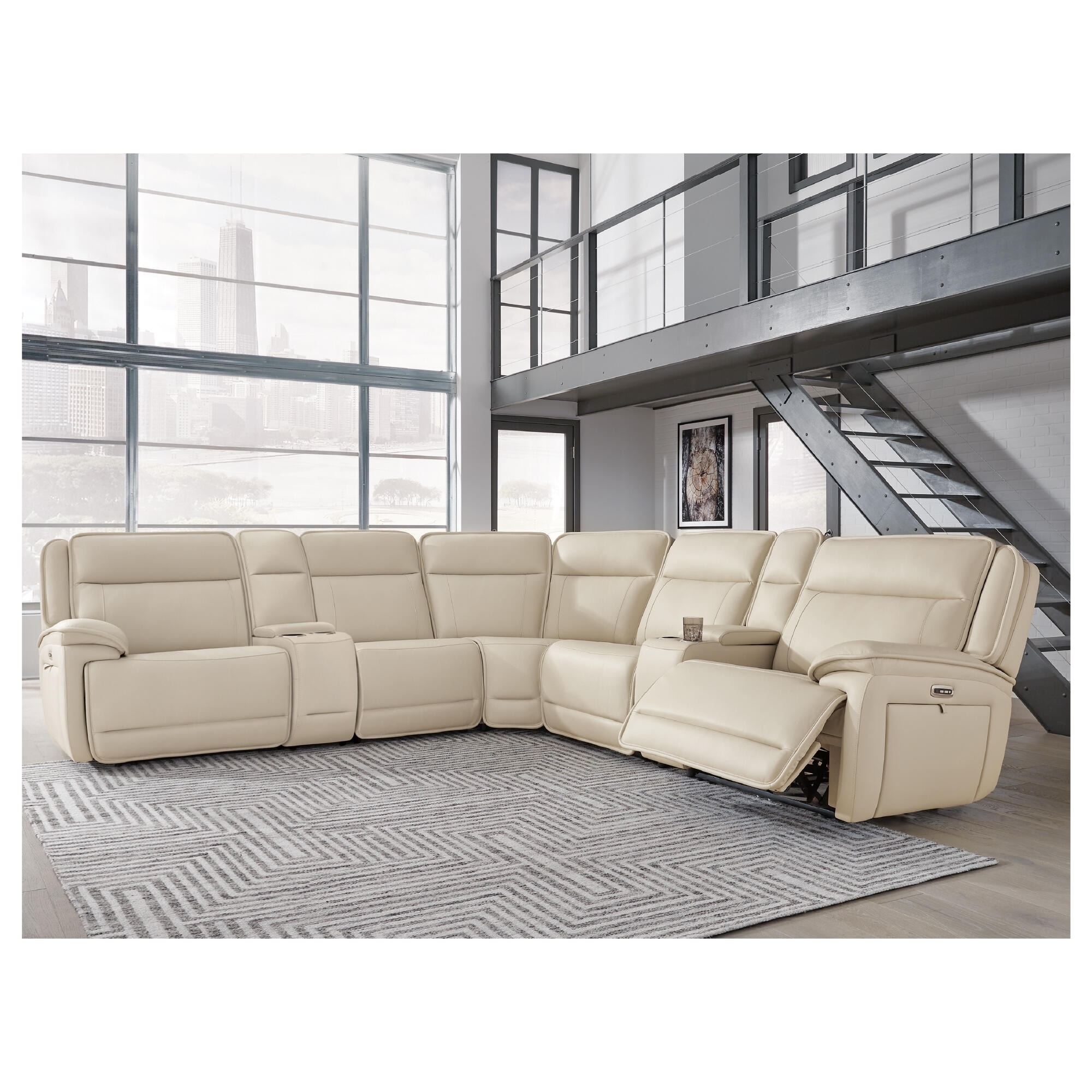 Signature Design by Ashley Double Deal 7-piece Reclining Sectional - 136.75"W x 136.25"D x 42.5"H