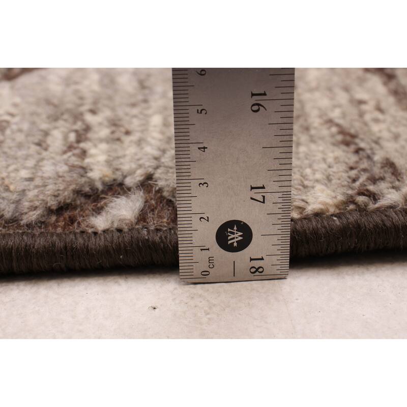 ECARPETGALLERY Hand-knotted Tangier Taupe Wool Rug - 2'5 x 7'9