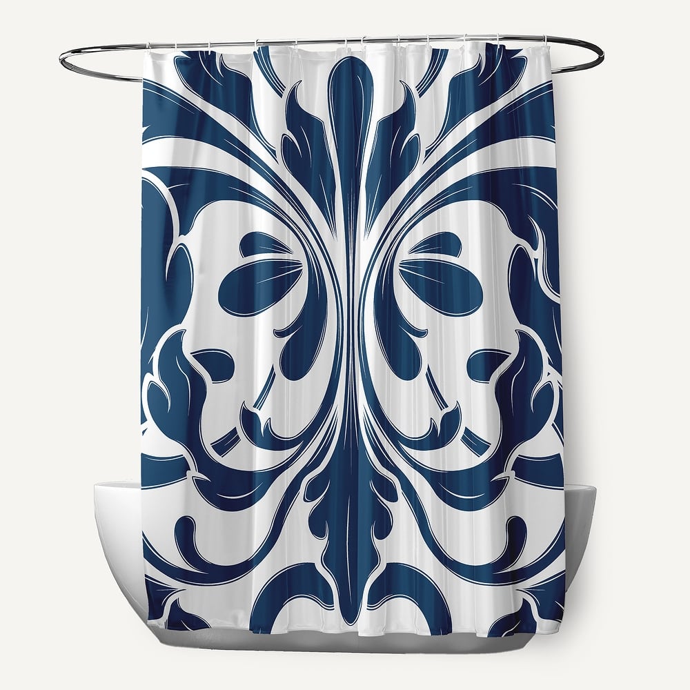 British Colonial, Geometric Print Shower Curtain