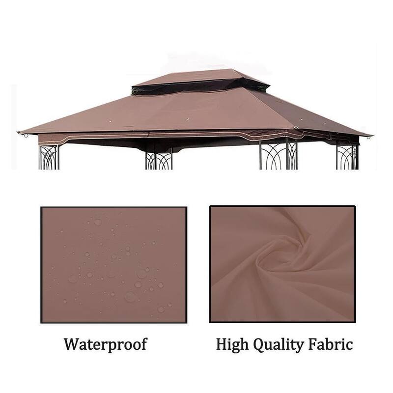 13 10 Ft Patio Double Roof Gazebo Replacement Canopy Top Fabric