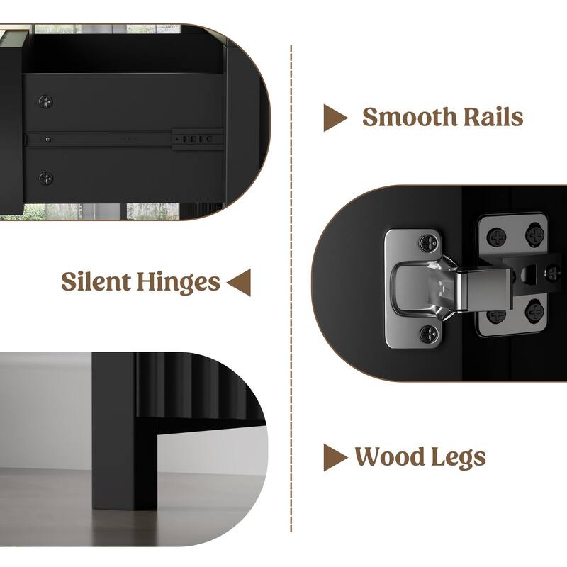 28"Sideboard Kitchen Buffet Cabinet with Drawer and Adjustable Shelf