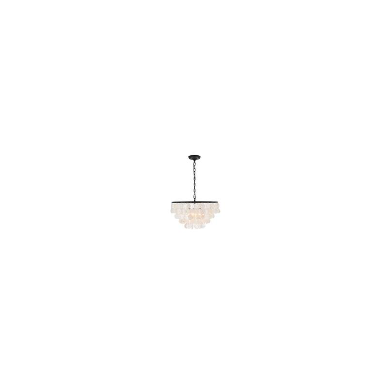 4-Light Black Pendant Light - Modern Industrial Chandelier with Glass Shades - Dining Room Kitchen Lighting - 13.1