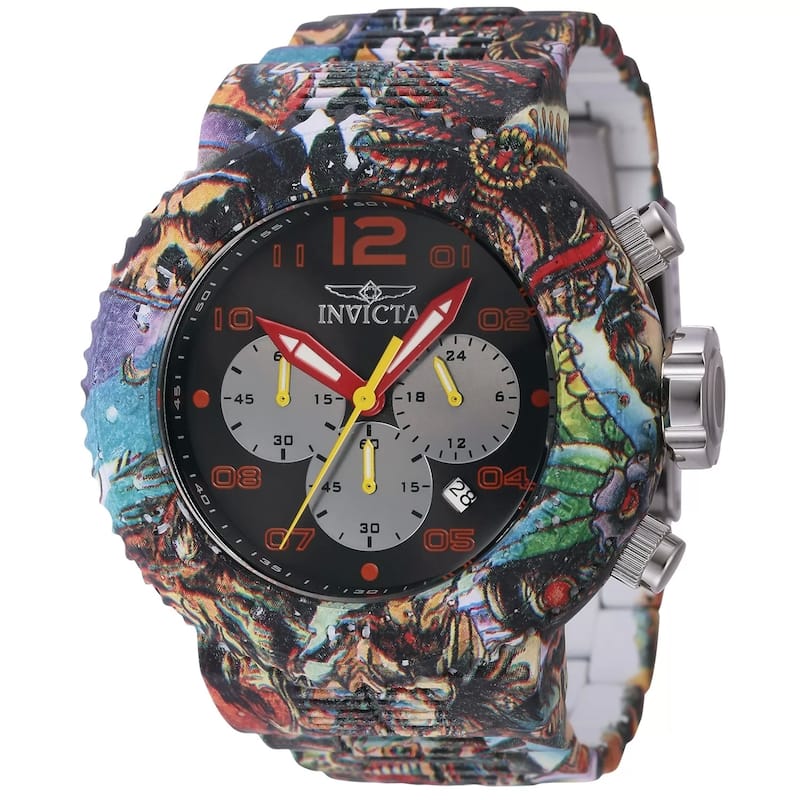 Invicta Men's 43234 Pro Diver Quartz Chronograph Black, Orange Dial Watch