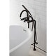 preview thumbnail 12 of 40, Kingston Brass Concord Freestanding Tub Faucet with Supply Line