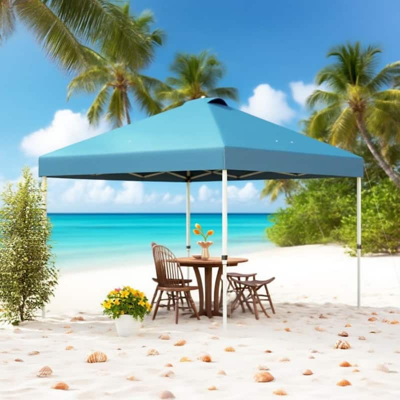 10x 10 ft Party Tent w/Sidewall with Height Adjustable Instant Sun Shelter w/Storage Pockets