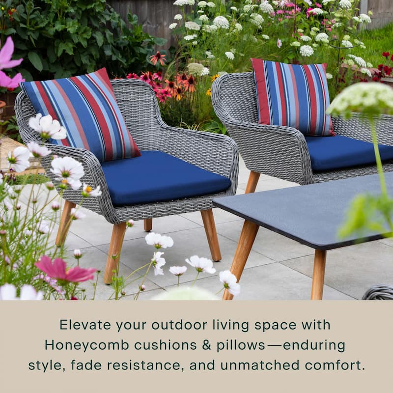 Outdoor Universal Seat Cushion (2-Pack) - 18" wide x 17.5" deep x 2.5" thick