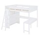 preview thumbnail 23 of 33, Full Size Grey Loft Bed with Desk, Shelf, and Storage - Solid Pine Wood