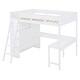 preview thumbnail 14 of 16, Full Size Loft Bed Frame with L-shape Desk and Storage Shelf, Versatility Solid Wood Storage Bed Frame for Kids, Teens